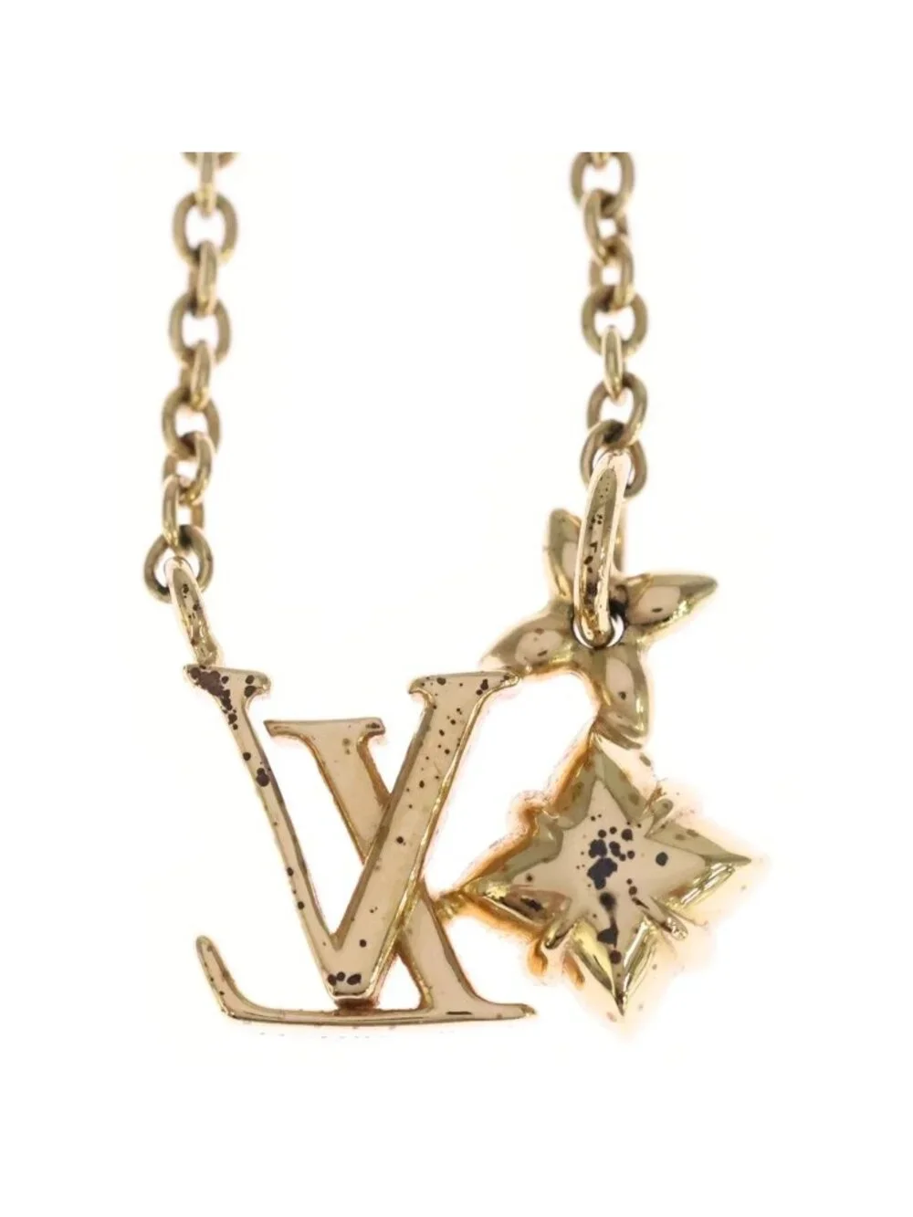 Louis Vuitton Monogram Collier Loulou Gram Necklace Gold